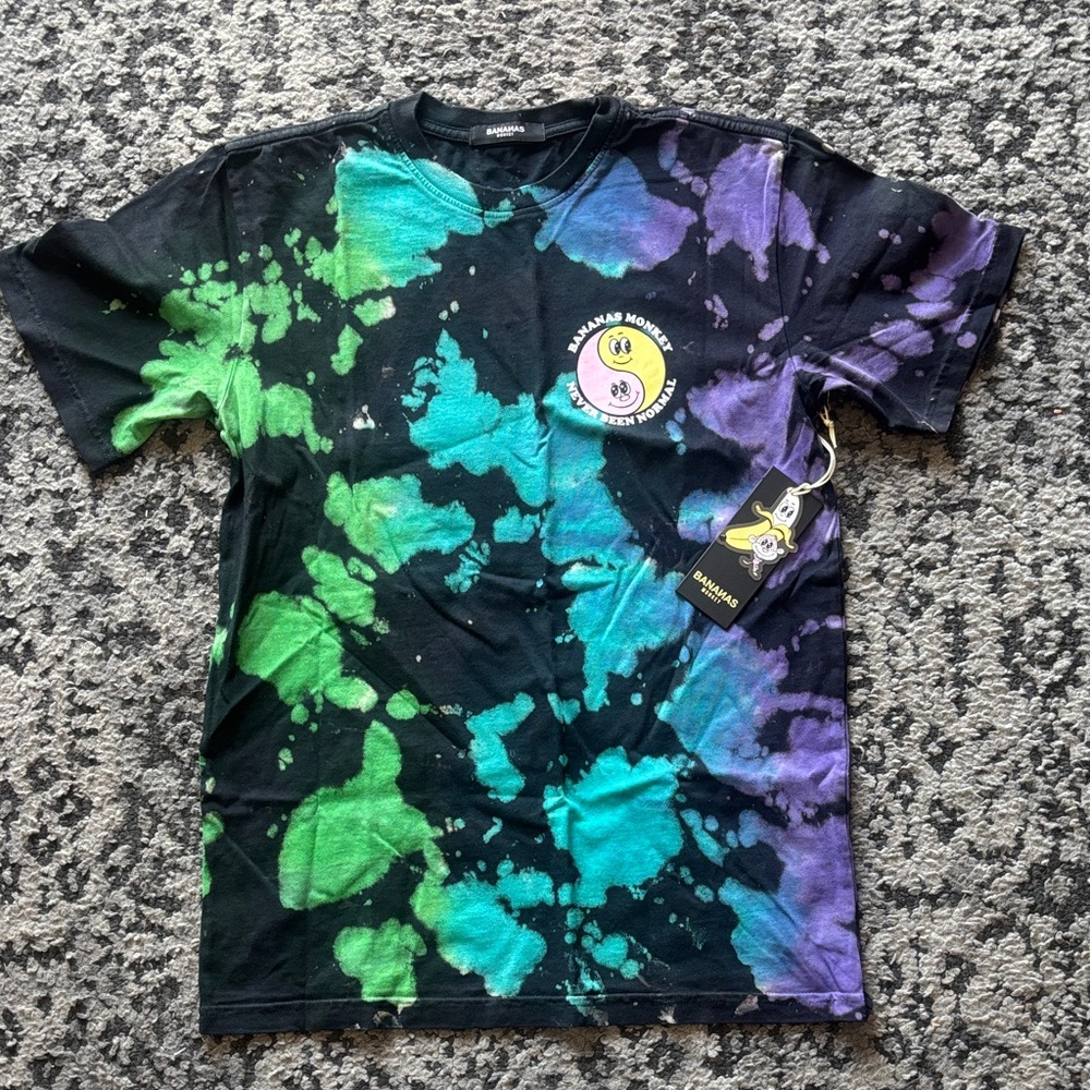 Banana Monkey Kids Tie-Dye T-Shirt - Black, Green, Purple